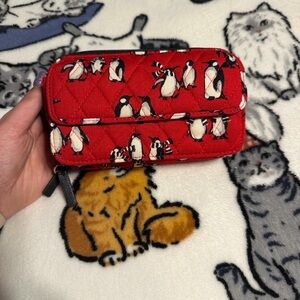 Vera Bradley Quilted Red Penguin Print Wallet